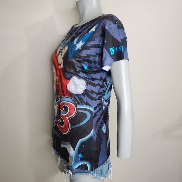 Y2k Disneyland Resorts Official Merch 2013 Mickey Mouse Graffiti Tee Size M - Picture 8 of 15